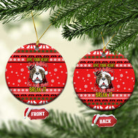 Give Your Heart Pitbull Dog Christmas Ceramic Ornament Xmas Holiday Patterns - Wonder Print Shop