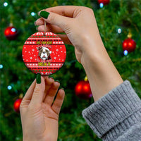 Give Your Heart Pitbull Dog Christmas Ceramic Ornament Xmas Holiday Patterns - Wonder Print Shop