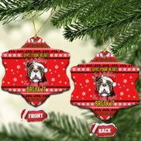 Give Your Heart Pitbull Dog Christmas Ceramic Ornament Xmas Holiday Patterns - Wonder Print Shop
