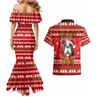 Give Your Heart Pitbull Dog Christmas Couples Matching Mermaid Dress and Hawaiian Shirt Xmas Holiday Patterns - Wonder Print Shop