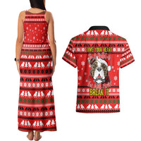 Give Your Heart Pitbull Dog Christmas Couples Matching Tank Maxi Dress and Hawaiian Shirt Xmas Holiday Patterns - Wonder Print Shop