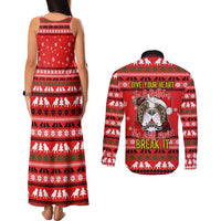 Give Your Heart Pitbull Dog Christmas Couples Matching Tank Maxi Dress and Long Sleeve Button Shirt Xmas Holiday Patterns - Wonder Print Shop