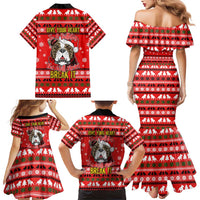 Give Your Heart Pitbull Dog Christmas Family Matching Mermaid Dress and Hawaiian Shirt Xmas Holiday Patterns - Wonder Print Shop
