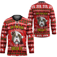 Give Your Heart Pitbull Dog Christmas Hockey Jersey Xmas Holiday Patterns - Wonder Print Shop