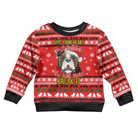 Give Your Heart Pitbull Dog Christmas Kid Ugly Christmas Sweater Xmas Holiday Patterns - Wonder Print Shop