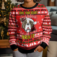 Give Your Heart Pitbull Dog Christmas Kid Ugly Christmas Sweater Xmas Holiday Patterns - Wonder Print Shop