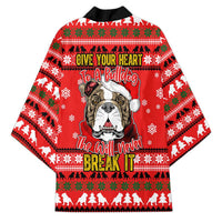 Give Your Heart Pitbull Dog Christmas Kimono Xmas Holiday Patterns - Wonder Print Shop