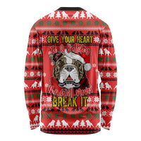 Give Your Heart Pitbull Dog Christmas Long Sleeve Shirt Xmas Holiday Patterns - Wonder Print Shop