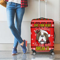 Give Your Heart Pitbull Dog Christmas Luggage Cover Xmas Holiday Patterns - Wonder Print Shop