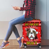 Give Your Heart Pitbull Dog Christmas Luggage Cover Xmas Holiday Patterns - Wonder Print Shop