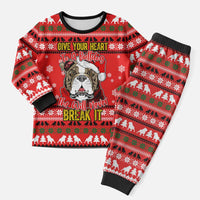 Give Your Heart Pitbull Dog Christmas Pajama Set Xmas Holiday Patterns - Wonder Print Shop