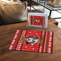 Give Your Heart Pitbull Dog Christmas Puzzle Xmas Holiday Patterns - Wonder Print Shop