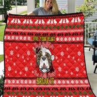 Give Your Heart Pitbull Dog Christmas Quilt Xmas Holiday Patterns - Wonder Print Shop