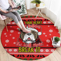 Give Your Heart Pitbull Dog Christmas Round Carpet Xmas Holiday Patterns - Wonder Print Shop
