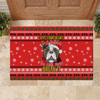 Give Your Heart Pitbull Dog Christmas Rubber Doormat Xmas Holiday Patterns - Wonder Print Shop