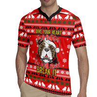 Give Your Heart Pitbull Dog Christmas Rugby Jersey Xmas Holiday Patterns - Wonder Print Shop