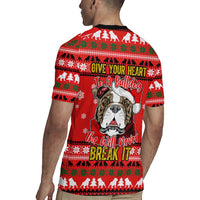 Give Your Heart Pitbull Dog Christmas Rugby Jersey Xmas Holiday Patterns - Wonder Print Shop