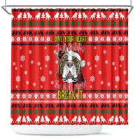 Give Your Heart Pitbull Dog Christmas Shower Curtain Xmas Holiday Patterns - Wonder Print Shop