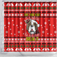 Give Your Heart Pitbull Dog Christmas Shower Curtain Xmas Holiday Patterns - Wonder Print Shop