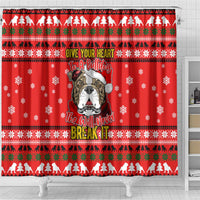 Give Your Heart Pitbull Dog Christmas Shower Curtain Xmas Holiday Patterns - Wonder Print Shop