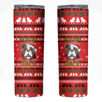 Give Your Heart Pitbull Dog Christmas Skinny Tumbler Xmas Holiday Patterns - Wonder Print Shop