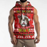 Give Your Heart Pitbull Dog Christmas Sleeveless Hoodie Xmas Holiday Patterns - Wonder Print Shop