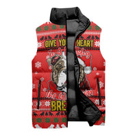 Give Your Heart Pitbull Dog Christmas Sleeveless Puffer Jacket Xmas Holiday Patterns - Wonder Print Shop