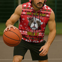 Give Your Heart Pitbull Dog Christmas Sleeveless Zip Hoodie Xmas Holiday Patterns - Wonder Print Shop