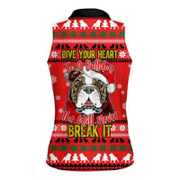 Give Your Heart Pitbull Dog Christmas Women Sleeveless Polo Shirt Xmas Holiday Patterns - Wonder Print Shop