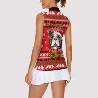 Give Your Heart Pitbull Dog Christmas Women Sleeveless Polo Shirt Xmas Holiday Patterns - Wonder Print Shop