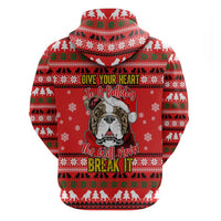 Give Your Heart Pitbull Dog Christmas Zip Hoodie Xmas Holiday Patterns - Wonder Print Shop