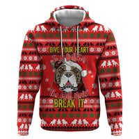 Give Your Heart Pitbull Dog Christmas Zip Hoodie Xmas Holiday Patterns - Wonder Print Shop