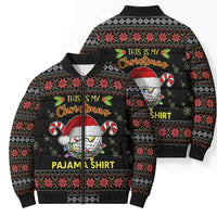 Golf Pajama Christmas Bomber Puffer Jacket Xmas Holiday Patterns - Wonder Print Shop