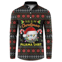 Golf Pajama Christmas Button Sweatshirt Xmas Holiday Patterns - Wonder Print Shop