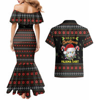 Golf Pajama Christmas Couples Matching Mermaid Dress and Hawaiian Shirt Xmas Holiday Patterns - Wonder Print Shop