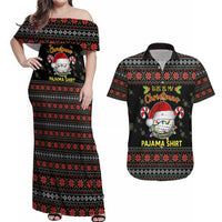 Golf Pajama Christmas Couples Matching Off Shoulder Maxi Dress and Hawaiian Shirt Xmas Holiday Patterns - Wonder Print Shop