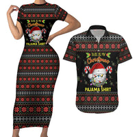 Golf Pajama Christmas Couples Matching Short Sleeve Bodycon Dress and Hawaiian Shirt Xmas Holiday Patterns - Wonder Print Shop