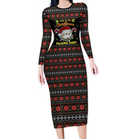 Golf Pajama Christmas Family Matching Long Sleeve Bodycon Dress and Hawaiian Shirt Xmas Holiday Patterns - Wonder Print Shop