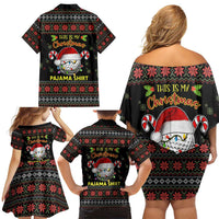 Golf Pajama Christmas Family Matching Off Shoulder Short Dress and Hawaiian Shirt Xmas Holiday Patterns - Wonder Print Shop