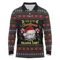 Golf Pajama Christmas Long Sleeve Polo Shirt Xmas Holiday Patterns - Wonder Print Shop