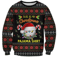 Golf Pajama Christmas Sweatshirt Xmas Holiday Patterns - Wonder Print Shop