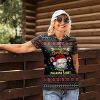 Golf Pajama Christmas Women Polo Shirt Xmas Holiday Patterns - Wonder Print Shop