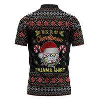 Golf Pajama Christmas Zipper Polo Shirt Xmas Holiday Patterns - Wonder Print Shop