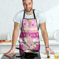Unicorn Believe In Magic Christmas Apron with Believe in Magic Quote Pink Hearts Stars and Rainbow - Wonder Print Shop