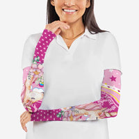 Unicorn Believe In Magic Christmas Arm Sleeves with Believe in Magic Quote Pink Hearts Stars and Rainbow - Wonder Print Shop