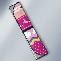 Unicorn Believe In Magic Christmas Auto Sun Shade with Believe in Magic Quote Pink Hearts Stars and Rainbow - Wonder Print Shop