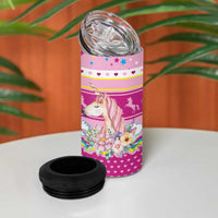 Unicorn Believe In Magic Christmas 4 in 1 Can Cooler Tumbler with Believe in Magic Quote Pink Hearts Stars and Rainbow - Wonder Print Shop