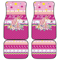Unicorn Believe In Magic Christmas Car Mats with Believe in Magic Quote Pink Hearts Stars and Rainbow - Wonder Print Shop