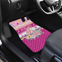 Unicorn Believe In Magic Christmas Car Mats with Believe in Magic Quote Pink Hearts Stars and Rainbow - Wonder Print Shop