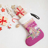 Unicorn Believe In Magic Christmas Stocking with Believe in Magic Quote Pink Hearts Stars and Rainbow - Wonder Print Shop